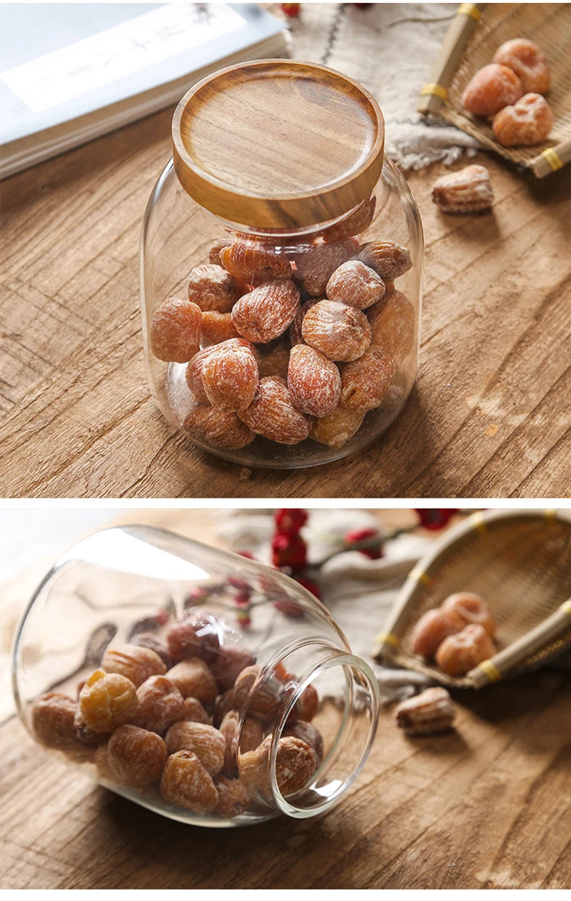 Glass Jar with Wooden Lid