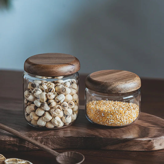 Glass Jar with Acacia Wood Lid