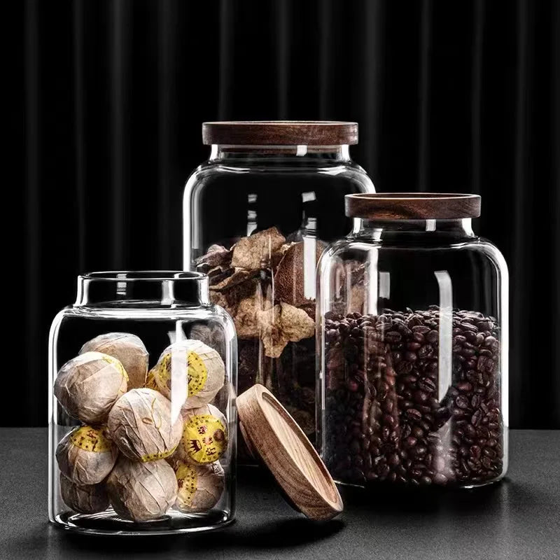 Glass Jar with Wooden Lid